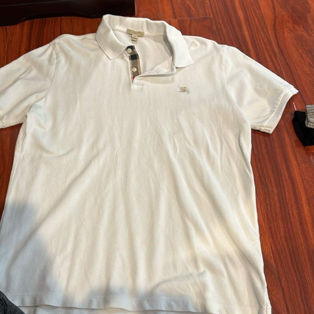 Burberry white polo